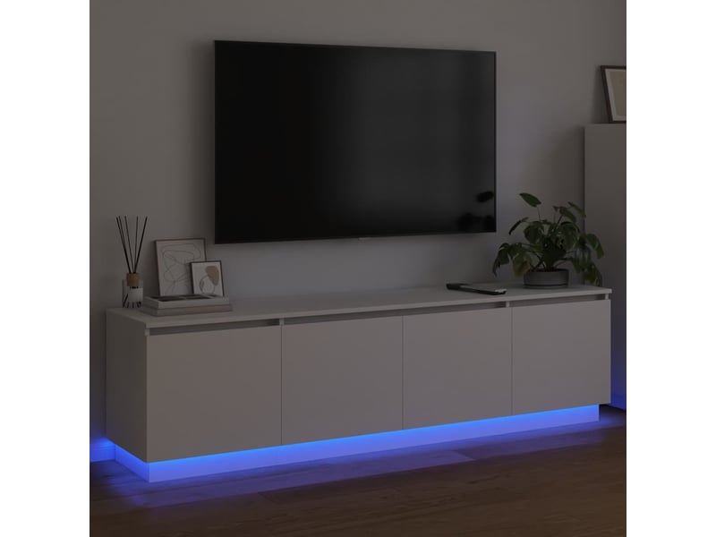  Meuble tv - banc tv - meuble de rangement 180 x 38 x 49 cm blanc bois d'ingénierie  - Conforama E