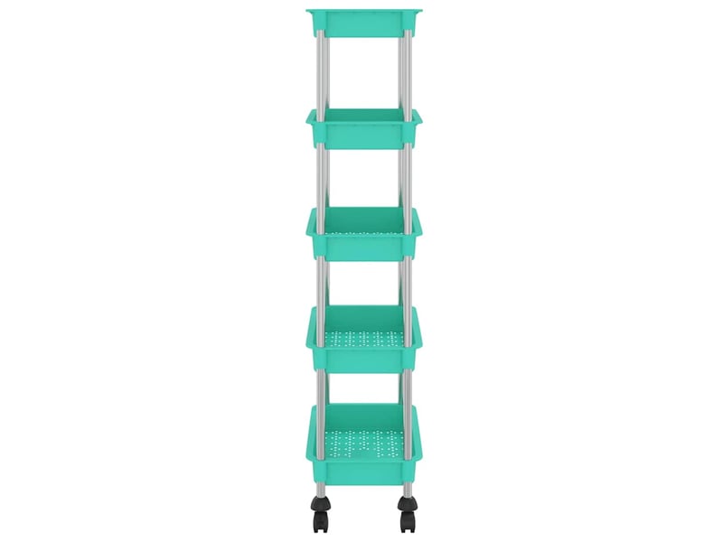  Desserte de cuisine, chariot de rangement 5 niveaux turquoise 42x29x128 cm fer et abs  - Conforama D