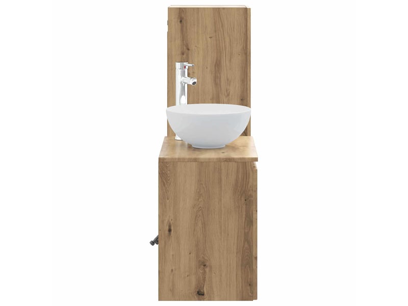  Ensemble de mobilier de salle de bain 2 pcs chêne artisanal shl379  - Conforama D