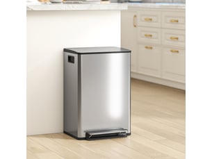 Poubelle de cuisine à pédale 50l en acier inoxydable argent 41,7x36,6x62 cm