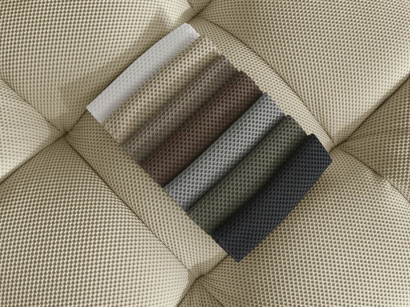  Bobochic canapé droit fixe 3 places cloud tissu mesh avec pouf beige CLOUD - Conforama C