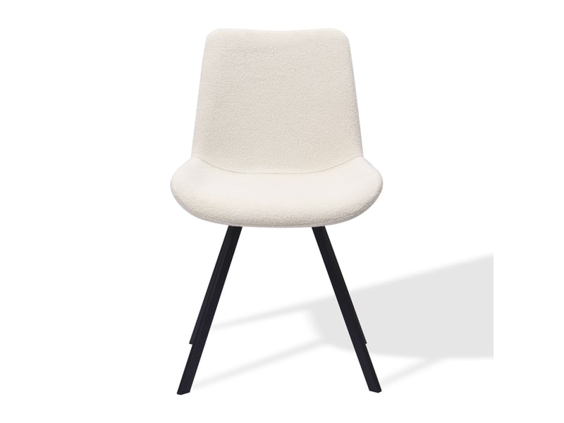 Chaise de salle à manger pivotante 360° avec assise ergonomique en tissu et métal blanc - Conforama C