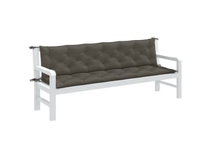 Lot de 2 coussins de banc de jardin, coussins d'assise gris foncé mélangé tissu cf58660