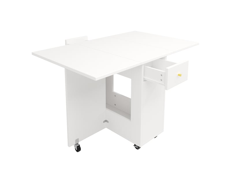  Ensemble meuble de cuisine avec table rabattable en mdf blanc, 120 cm  - Conforama W