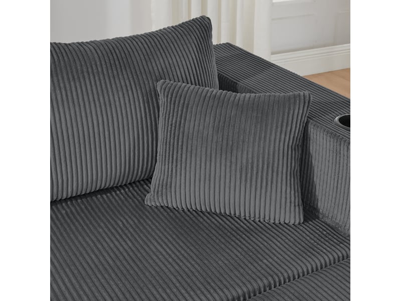 Canapé d'angle modulable 3 places 230x138x75 cm gris - Conforama D