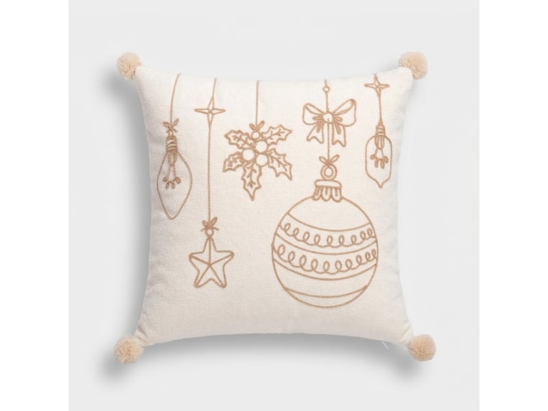  Coussin décoratif brodé déhoussable sylwen - blanc  - Conforama A