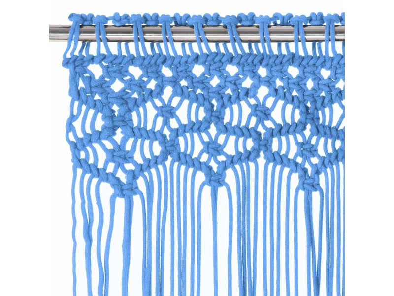  Rideau en macramé, rideau de porte bleu 140x240 cm coton cf43862  - Conforama C
