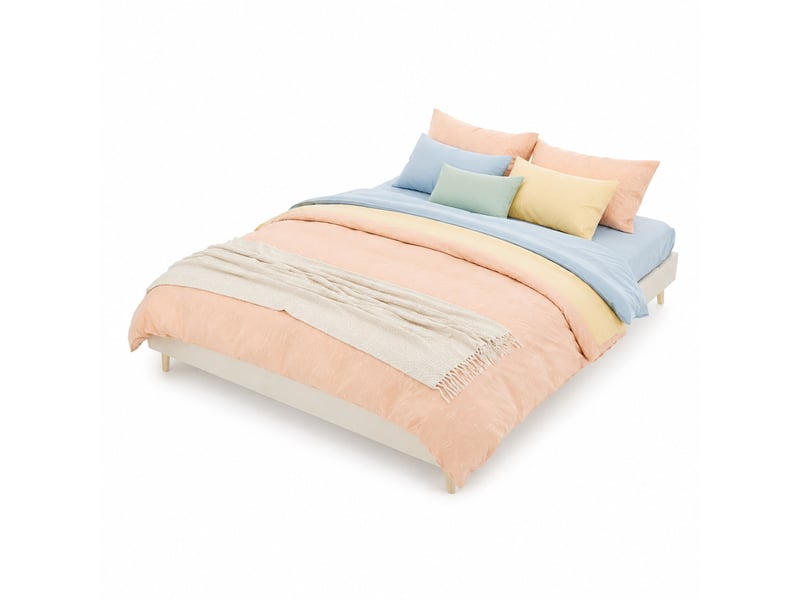  Lit adulte 160 × 200 cm 2 places avec rangement sous le lit et tête de lit, sans matelas, en velours beige  - Conforama A