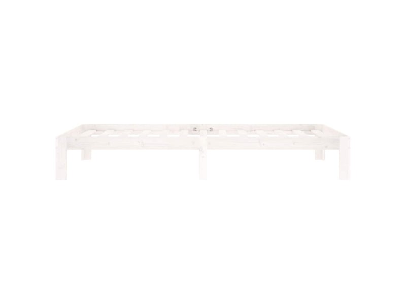  Lit simple- lit adulte -  cadre de lit sans matelas blanc bois de pin massif 100x200 cm  - Conforama D