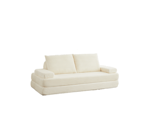 Canapé droit compressé convertible <strong>MODENVIE</strong> <strong></strong> 2 places Velours côtelé beige