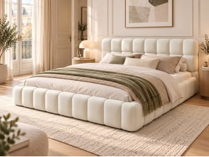 Lit 2 places 140x190 cm <strong>KEFSR</strong> <strong></strong> coloris beige