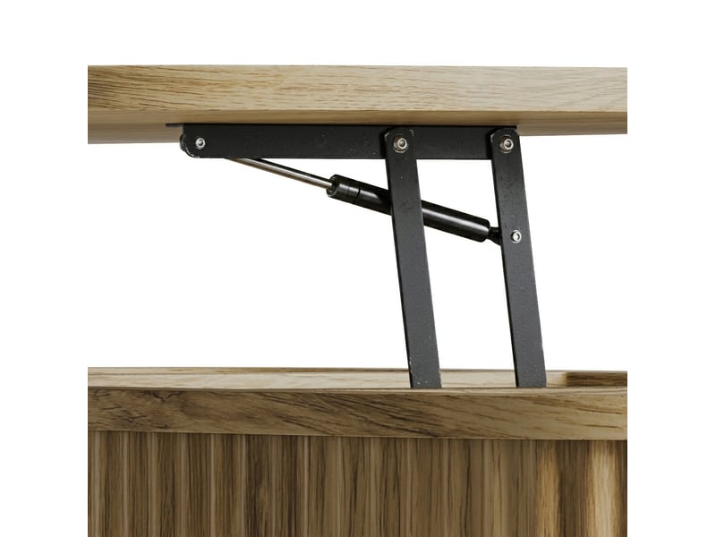  Table basse ronde 80 x 80 x 50 cm en panneau de particules avec plateau relevable et rangement naturel chicfurn  - Conforama E