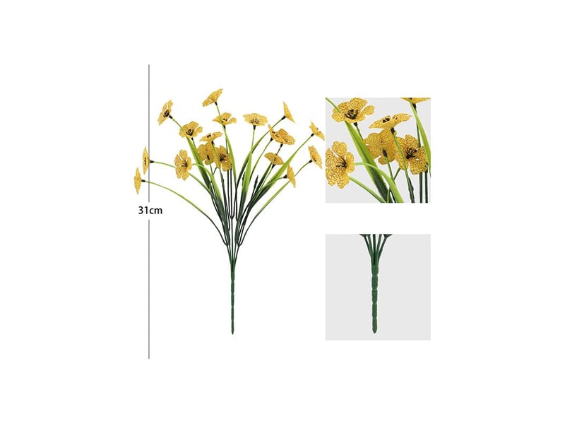  20 pièces plantes artificielles, fleurs violettes, fleurs artificielles, fleurs décoratives extérieures, résistantes aux uv en plein air-violet  - Conforama B