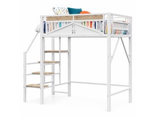 Lit mezzanine 140x200 cm <strong>MODENUIT </strong>  <strong></strong> coloris blanc