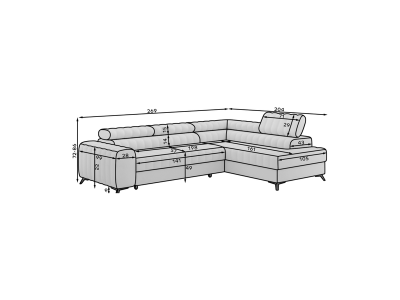 Canapé d'angle collection kanedojo coloris gris - Conforama C