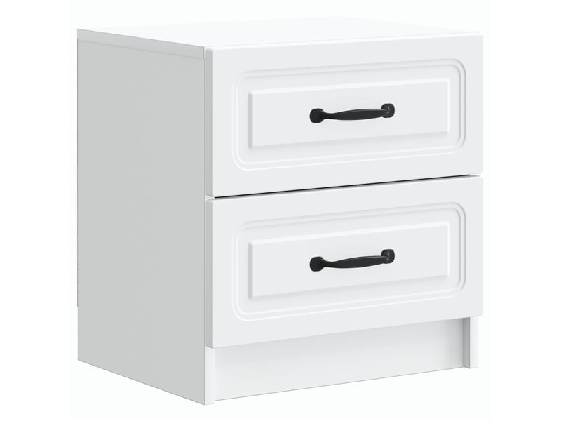  Table de chevet - cabinet de chevet - table de nuit 2 pièces blanc 43 x 34,5 x 44,5 cm  - Conforama D