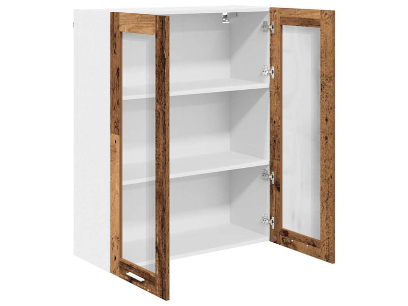 Meuble de rangement cuisine, armoire suspendue bois ancien 80x31x100cm shl3470 - Conforama E
