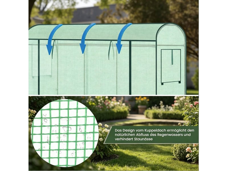  Serre de jardin 200x68x170 cm couverture en polyéthylène métal verte  - Conforama D