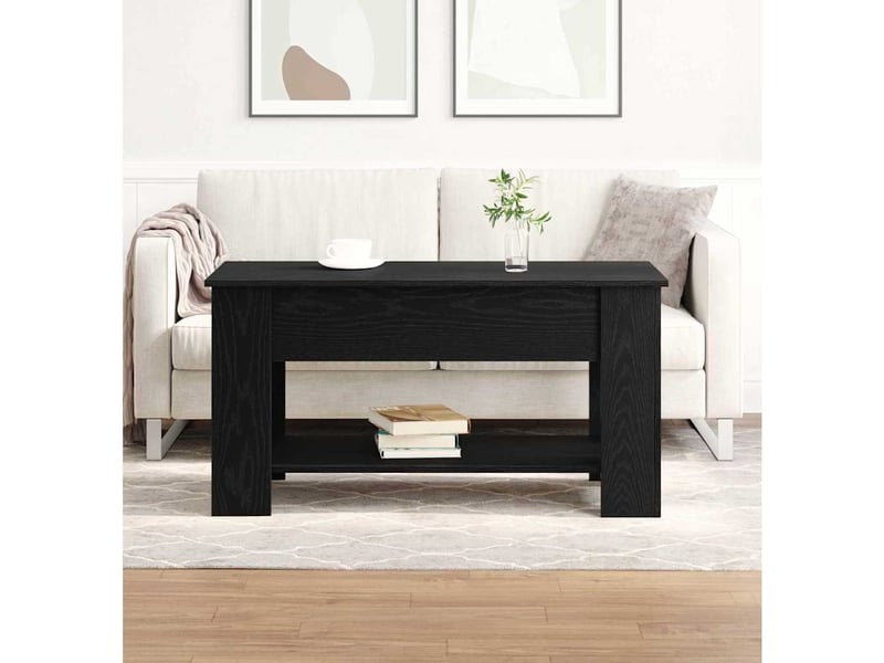  Table basse - table de salon - table à thé chêne noir 101 x 49 x 52 cm bois d'ingénierie  - Conforama B