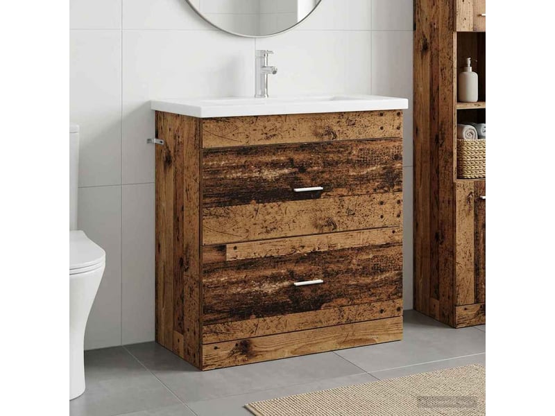  Ensemble de mobilier de salle de bain bois ancien shl4310  - Conforama B