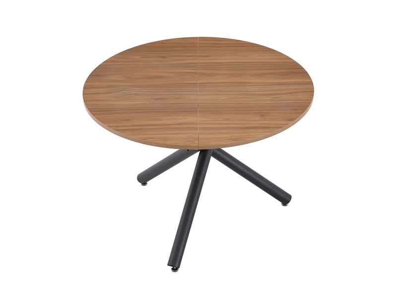  Table d'appoint ronde avec 3 pieds croisés en métal, plateau mdf, pour salon, chambre et entrée, 122×68,5×17,5 cm  - Conforama A
