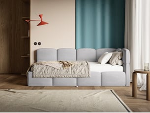 Lit 2 places 170x190 cm SELSEY Cloudy coloris gris