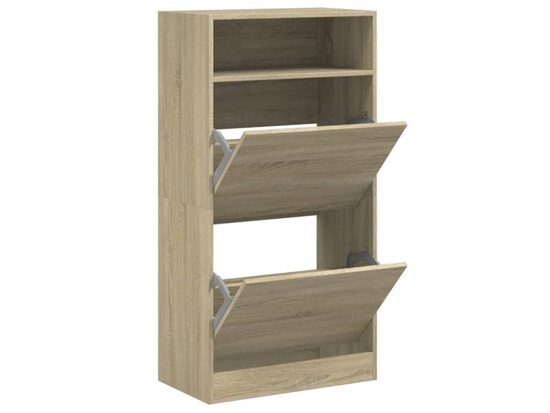  Meuble à chaussure, armoire à chaussures chêne sonoma 60x34x116cm bois d'ingénierie  - Conforama A