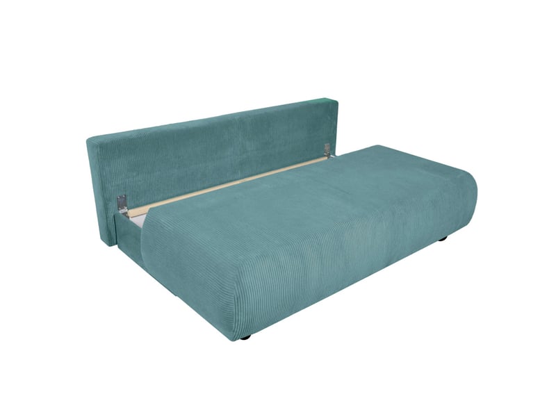 Canapé droit veluto convertible avec coffre en velours côtelé - bleu acier VELUTO - Conforama D