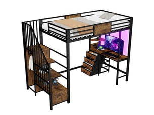Lit mezzanine 90x200 cm VIVRYN coloris noir