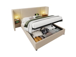 Lit coffre 160x200 cm HAUSS SPOLE   coloris beige