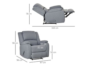 Fauteuil relax manuel  <strong></strong> Velours gris