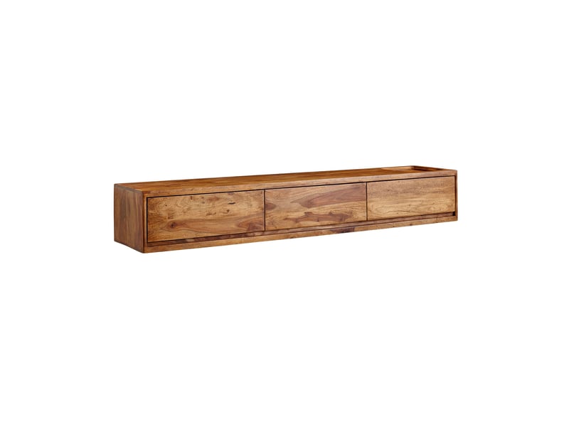  Meuble tv suspendu 160x35x25 cm en bois de sheesham massif  - Conforama C
