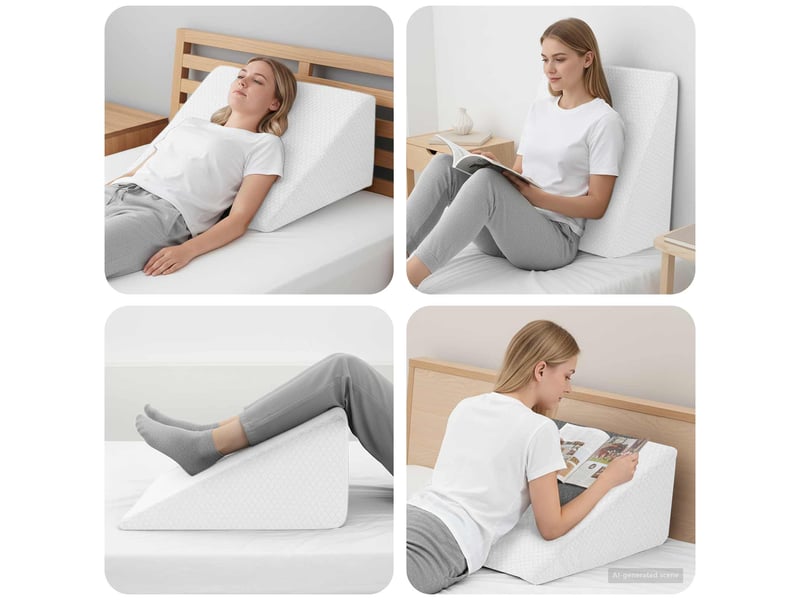 Coussin pour les jambes, oreiller 60 x 50 x 30 cm doux blanc cf56579 - Conforama B