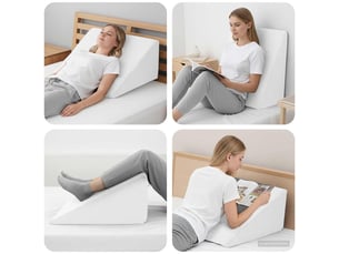 Coussin pour les jambes, oreiller 60 x 50 x 30 cm doux blanc cf56579