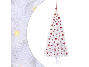 Sapin de noël - arbre de noël artificiel avec 300 led blanc 180 cm pvc et acier