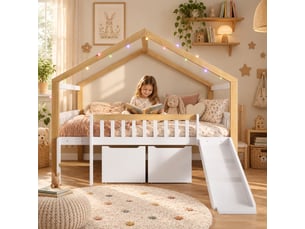 Lit mezzanine 2x120x200 cm <strong></strong> <strong>CozyNest</strong> coloris blanc