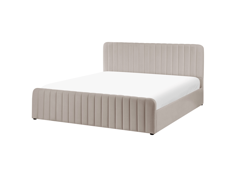 Lit ottoman lunan 180 x 200 cm taupe  - Conforama E