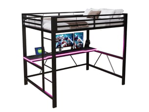 Lit mezzanine 140x200 cm <strong></strong>  <strong></strong> coloris noir