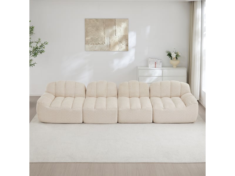  Canapé modulaire d'angle 4 places pour salon, avec assise profonde et soutien ergonomique au quotidien  - Conforama C