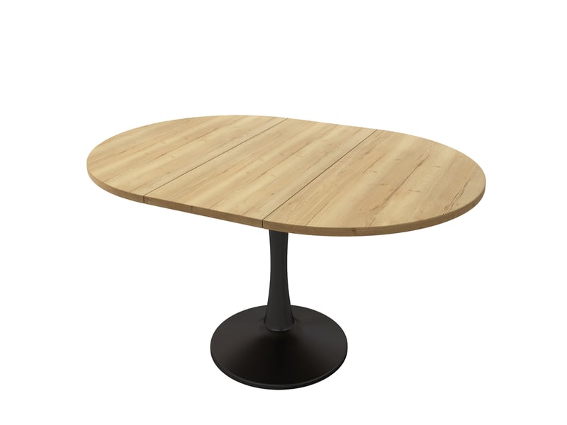 Table extensible ovale effet chêne 100-140 x 100 cm Fay Lum - Conforama E