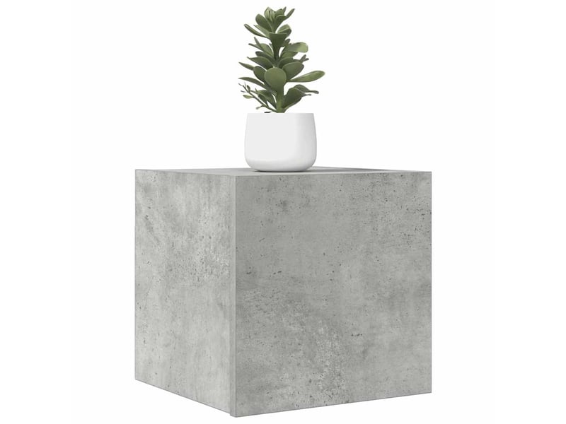  Lot de 4 meuble tv mural, meuble tv suspendu gris béton 30,5x30x30 cm  - Conforama B