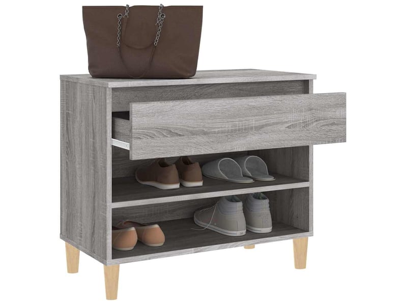  Meuble à chaussure, armoire à chaussures sonoma gris 70x36x60 cm bois d'ingénierie  - Conforama E