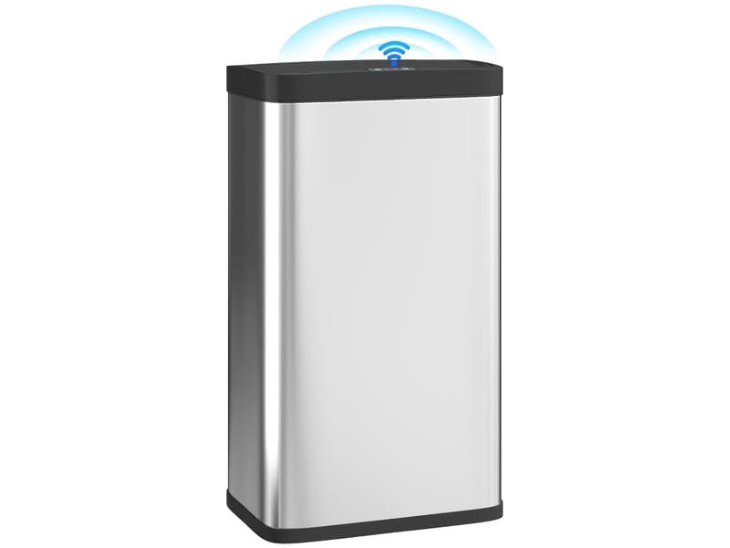  Poubelle de cuisine - poubelle à capteur de mouvement, 45 l, avec couvercle à fermeture douce, idéale pour la cuisine, argent  - Conforama W