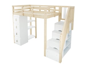 Lit mezzanine 90x200 cm coloris bois clair