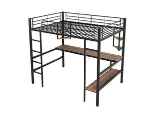 Lit mezzanine 90x200 cm <strong></strong>  <strong></strong> coloris noir