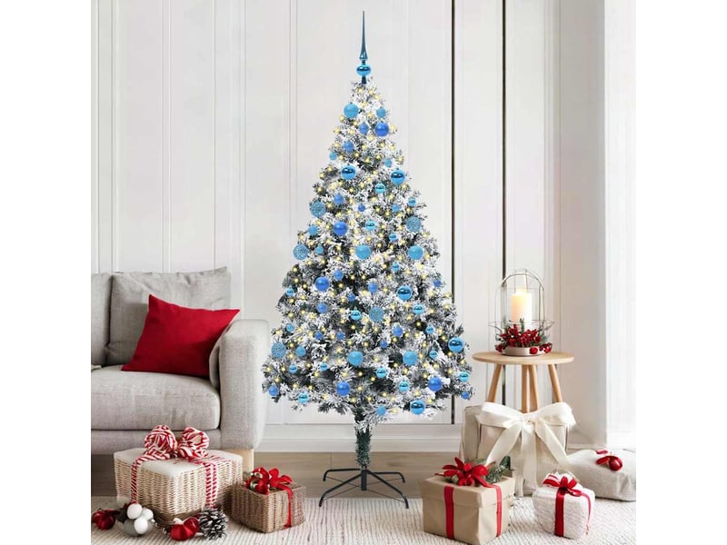  Sapin de noël - arbre de noël artificiel blanc 180 cm pvc, acier et plastique  - Conforama B