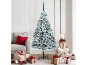 Sapin de noël - arbre de noël artificiel blanc 180 cm pvc, acier et plastique