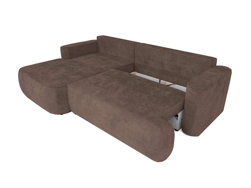  Canapé d'angle gauche cassis avec coffre de rangement en tissu chenille - marron CASSIS - Conforama D