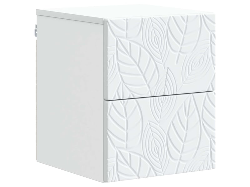 Vidaxl table de nuit murale blanche 2 pièces meuble rangement 34,5x33x40cm salon chambre bureau  - Conforama D