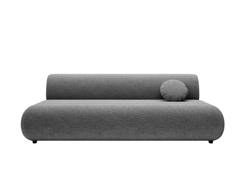  Bordilla - canapé droit convertible tissu chenille 3 places gris foncé  - Conforama A